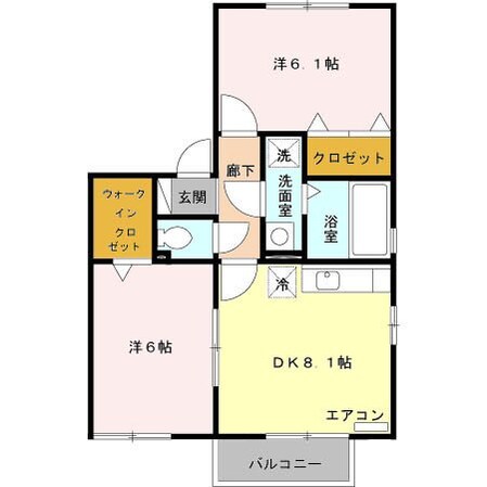 ウィスタリアＡの物件間取画像